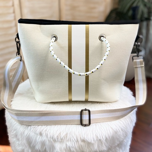 Ivory Canvas Shoulder Bag - Picture 2 of 8